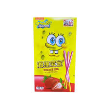 Junyi SPONGEBOB COATED STICK STRAWBERRY FLAVOR