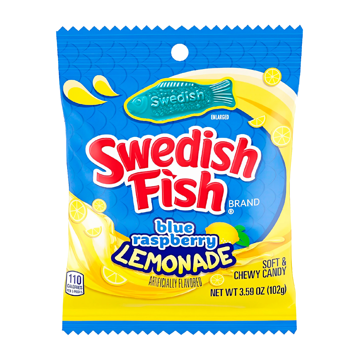 SWEDISH FISH BLUE RASP. LEMONADE 3.59OZ PEG