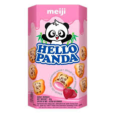 Meiji Mingji Panda strawberry sandwich cookies